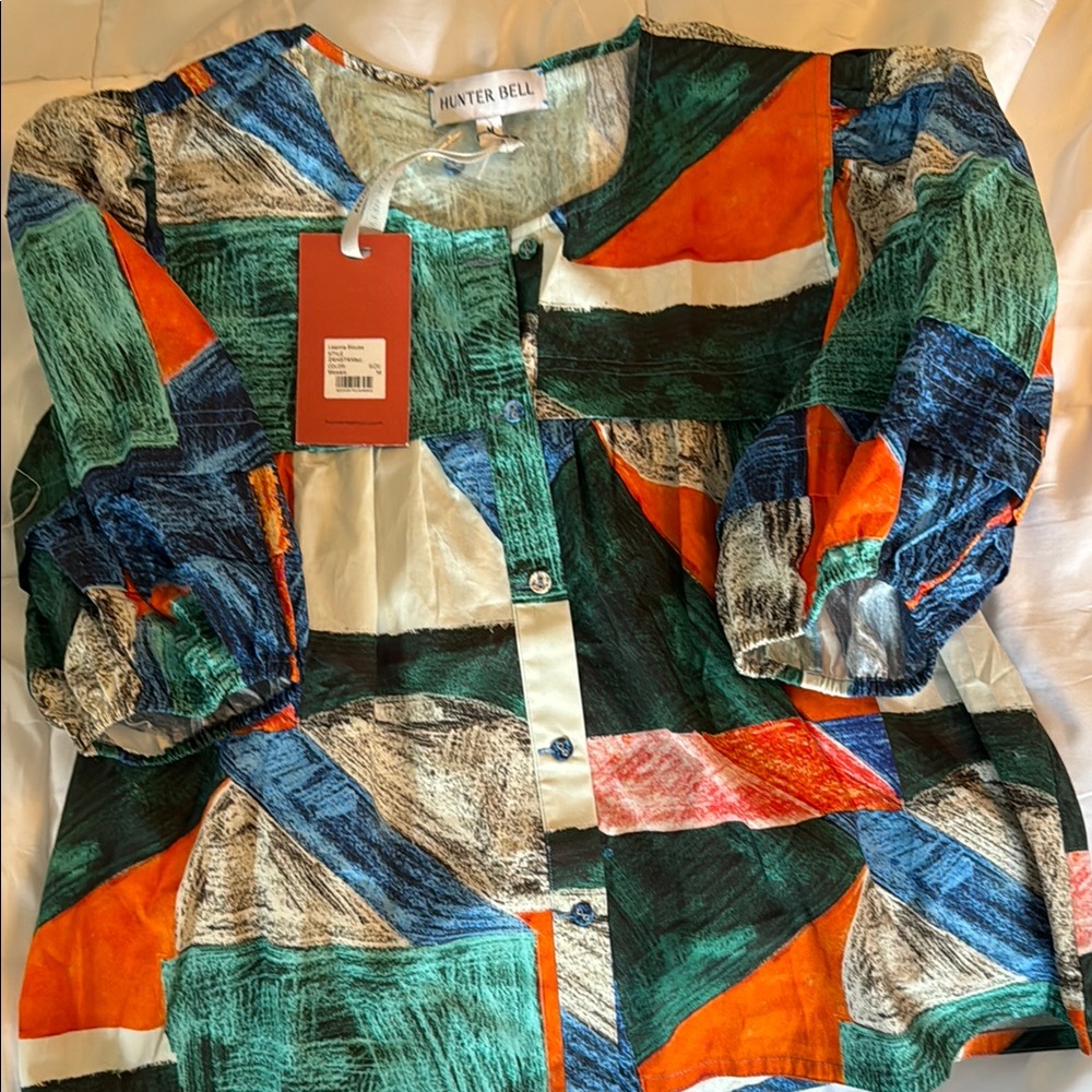 Hunter Bell Colorful Geometric Blouse